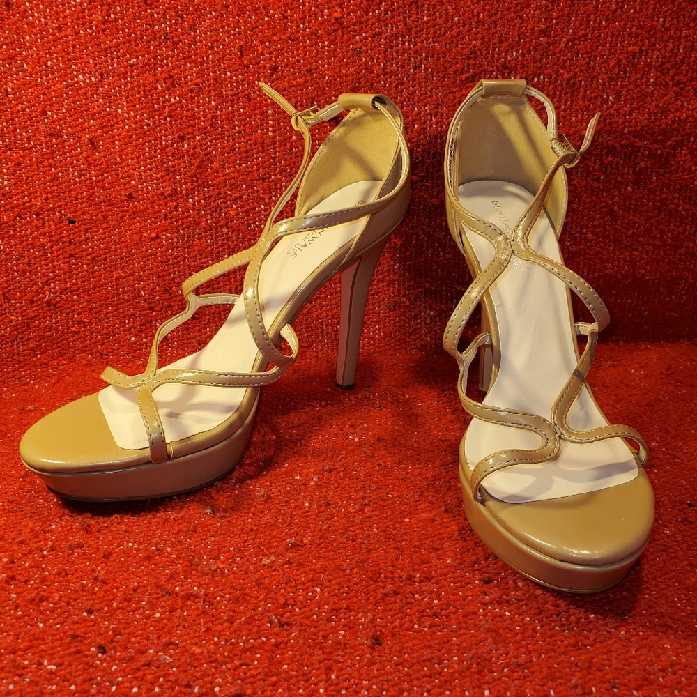 Benjamin Walk Touch Ups tan strappy platform stiletto sandal